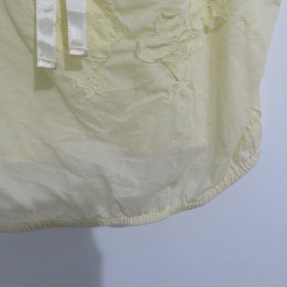 Wet Seal Womens Sz S Light Yellow Tie Straps Floral Detail Cotton Cami Y2K - Picture 6 of 7